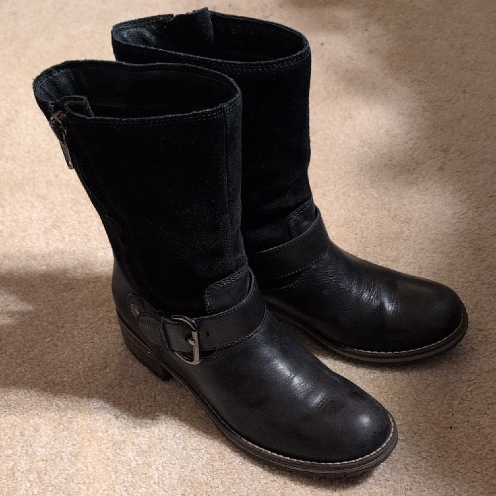 Clarks Black Heeled Boots